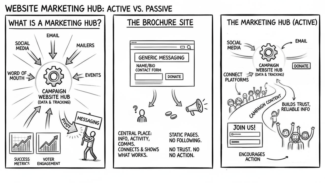 There's a difference between a brochure website and a communications hub.